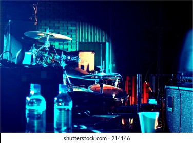 Backstage Equipment At A Music Venue