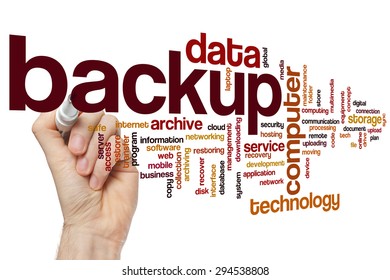 Backup concept word cloud background