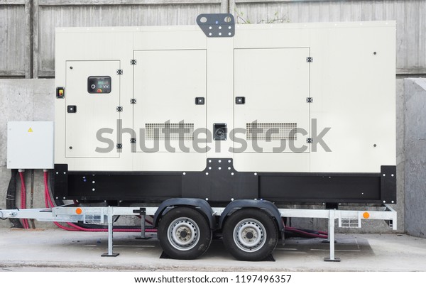 Backup Generator 
othe trailer wheels connected to the control panel with cable wire.
Power backup generator.