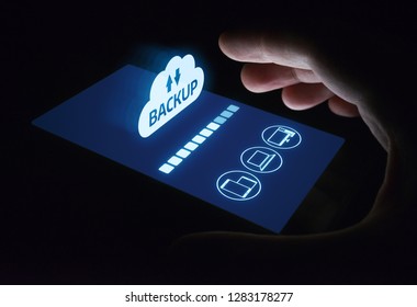Backup Storage Data Internet Technology Business concept.