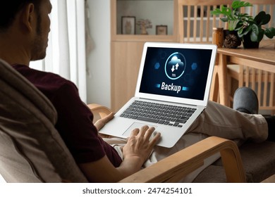 Backup Storage Data Internet Technology Business concept. Database storage cloud technology file data transfer sharing, cyber, big data information, internet banking application download upload snugly