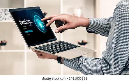 Backup Storage Data Internet Technology Business concept. Database storage cloud technology file data transfer sharing, cyber, big data information, internet banking application download upload snugly