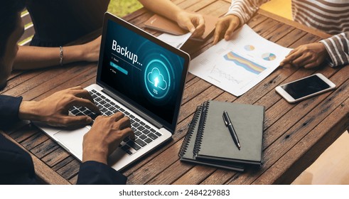 Backup Storage Data Internet Technology Business concept. Database storage cloud technology file data transfer sharing, cyber, big data information, internet banking application download upload snugly