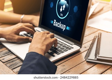 Backup Storage Data Internet Technology Business concept. Database storage cloud technology file data transfer sharing, cyber, big data information, internet banking application download upload snugly