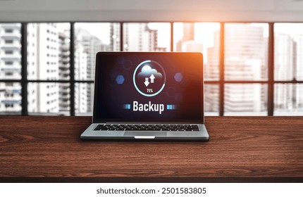 Backup Storage Data Internet Technology Business concept. Database storage cloud technology file data transfer sharing, cyber, big data information, internet banking application download upload snugly