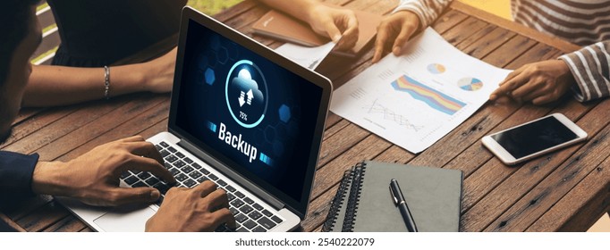 Backup Storage Data Internet Technology Business concept. Database storage cloud technology file data transfer sharing, cyber, big data information, internet banking application download upload snugly
