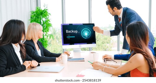 Backup Storage Data Internet Technology Business concept. Database storage cloud technology file data transfer sharing, cyber, big data information, internet banking application download upload snugly - Powered by Shutterstock - Get 15% off with code: PIKWIZARD15