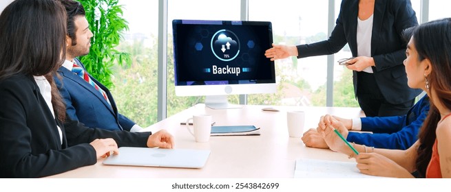 Backup Storage Data Internet Technology Business concept. Database storage cloud technology file data transfer sharing, cyber, big data information, internet banking application download upload snugly