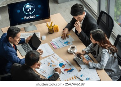 Backup Storage Data Internet Technology Business concept. Database storage cloud technology file data transfer sharing, cyber, big data information, internet banking application download upload snugly