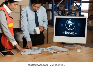 Backup Storage Data Internet Technology Business concept. Database storage cloud technology file data transfer sharing, cyber, big data information, internet banking application download upload snugly - Powered by Shutterstock