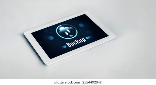 Backup Storage Data Internet Technology Business concept. Database storage cloud technology file data transfer sharing, cyber, big data information, internet banking application download upload snugly