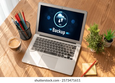 Backup Storage Data Internet Technology Business concept. Database storage cloud technology file data transfer sharing, cyber, big data information, internet banking application download upload snugly