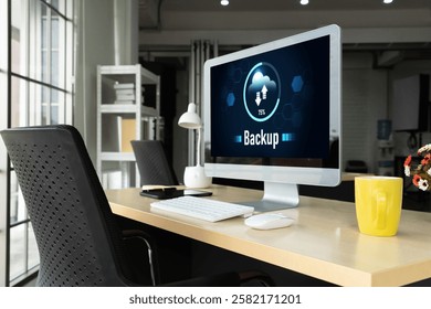 Backup Storage Data Internet Technology Business concept. Database storage cloud technology file data transfer sharing, cyber, big data information, internet banking application download upload snugly