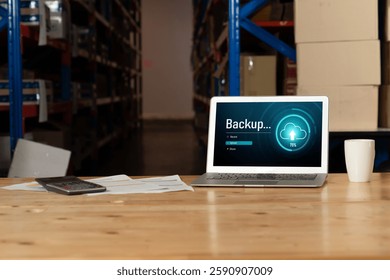 Backup Storage Data Internet Technology Business concept. Database storage cloud technology file data transfer sharing, cyber, big data information, internet banking application download upload snugly