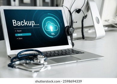 Backup Storage Data Internet Technology Business concept. Database storage cloud technology file data transfer sharing, cyber, big data information, internet banking application download upload snugly