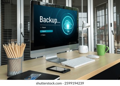 Backup Storage Data Internet Technology Business concept. Database storage cloud technology file data transfer sharing, cyber, big data information, internet banking application download upload snugly