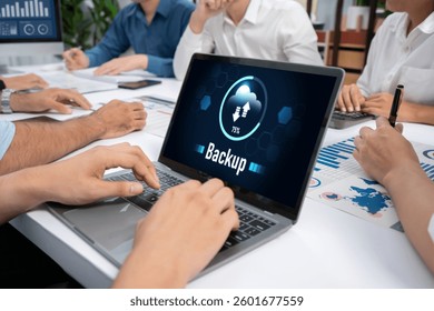 Backup Storage Data Internet Technology Business concept. Database storage cloud technology file data transfer sharing, cyber, big data information, internet banking application download upload brisk