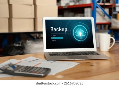 Backup Storage Data Internet Technology Business concept. Database storage cloud technology file data transfer sharing, cyber, big data information, internet banking application download upload snugly