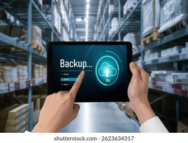 Backup Storage Data Internet Technology Business concept. Database storage cloud technology file data transfer sharing, cyber, big data information, internet banking application download upload snugly - Powered by Shutterstock - Get 15% off with code: PIKWIZARD15