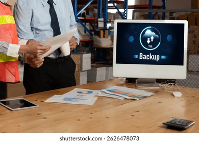 Backup Storage Data Internet Technology Business concept. Database storage cloud technology file data transfer sharing, cyber, big data information, internet banking application download upload snugly