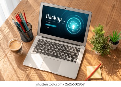 Backup Storage Data Internet Technology Business concept. Database storage cloud technology file data transfer sharing, cyber, big data information, internet banking application download upload snugly