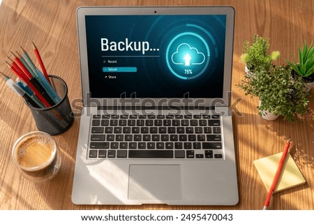Backup Storage Data Internet Technology Business concept. Database storage cloud technology file data transfer sharing, cyber, big data information, internet banking application download upload snugly