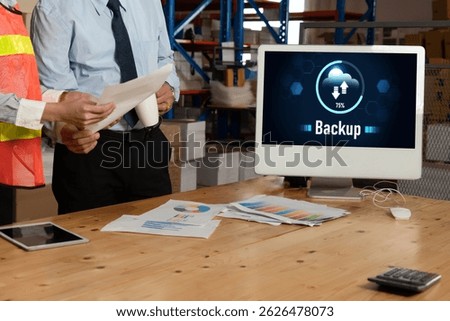 Backup Storage Data Internet Technology Business concept. Database storage cloud technology file data transfer sharing, cyber, big data information, internet banking application download upload snugly