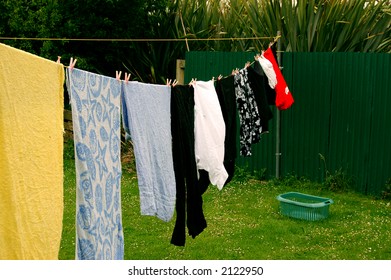 Backyard clothesline