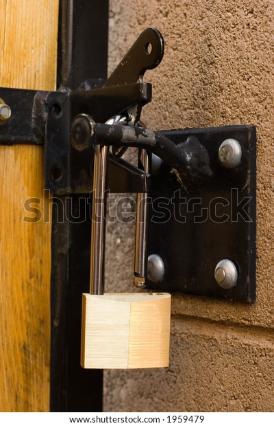 Backyard Door Long Handle Lock Focus Stock Photo Edit Now