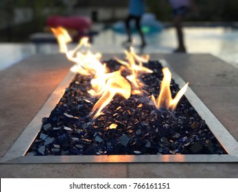 Backyard Fire By The Pool