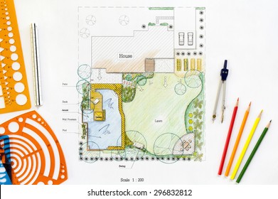 Backyard Garden Plan Design Stock Photo 296832812 | Shutterstock