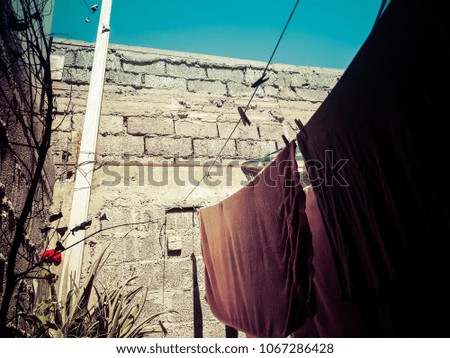 Similar – Image, Stock Photo Drying laundry Village