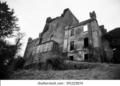 Backyard Of Leap Castle (B&W), Co Offaly, Ireland