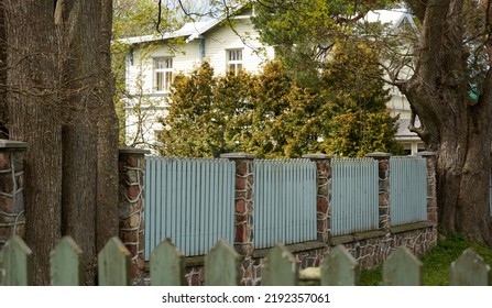 Backyard Of A Modern Country House, Fence. Tourism, Vacations, Home Office, Guest House, Real Estate Development, City Gardening, Lifestyle