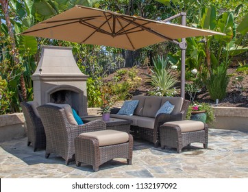 Backyard Patio Fireplace Southern California Stock Photo Edit Now