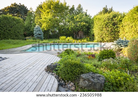 Backyard Rock Garden Outdoor Inground Residential Stock Photo (Edit Now