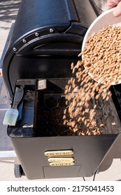 Backyard Smoker Hopper Filled With Fresh Pellets