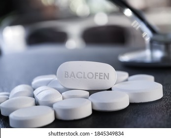 Baclofen Pill Medication Used To Treat Muscle Spasticity In Spinal Cor Injury And Multiple Sclerosis, Hiccups And Muscle Spasms