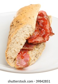 Bacon Baguette With Tomato Ketchup