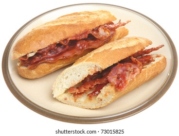 Bacon Baguette With Tomato Ketchup.