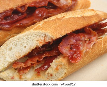 Bacon Baguette With Tomato Ketchup