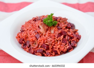 Bacon Beetroot Risotto 