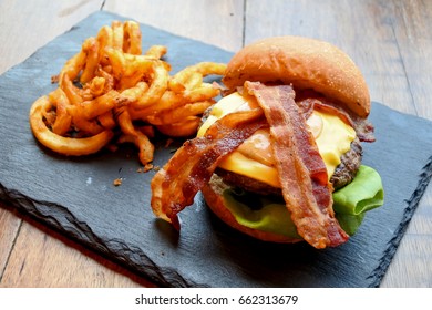 Bacon Cheeseburger With Fries