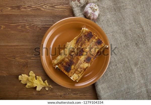 Bacon Chicken Alfredo Lasagna Roll Rolled Stock Photo Edit Now 1279104334