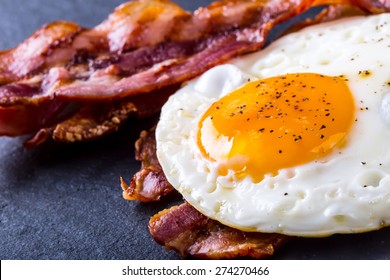 Bacon And Egg As English Breakfast. 