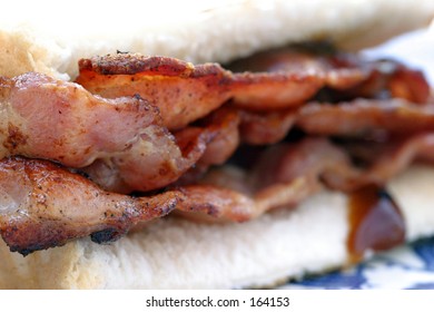 Bacon Sandwich With Brown Sauce