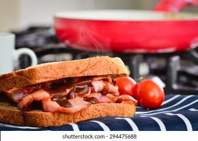 Bacon Sandwich With Brown Sauce