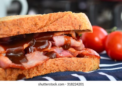 Bacon Sandwich With Brown Sauce