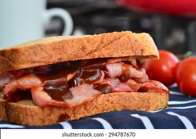 Bacon Sandwich With Lashings Of Brown Sauce