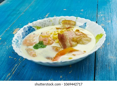 Bacon, Shrimp And Corn Chowder , Creamy Soup